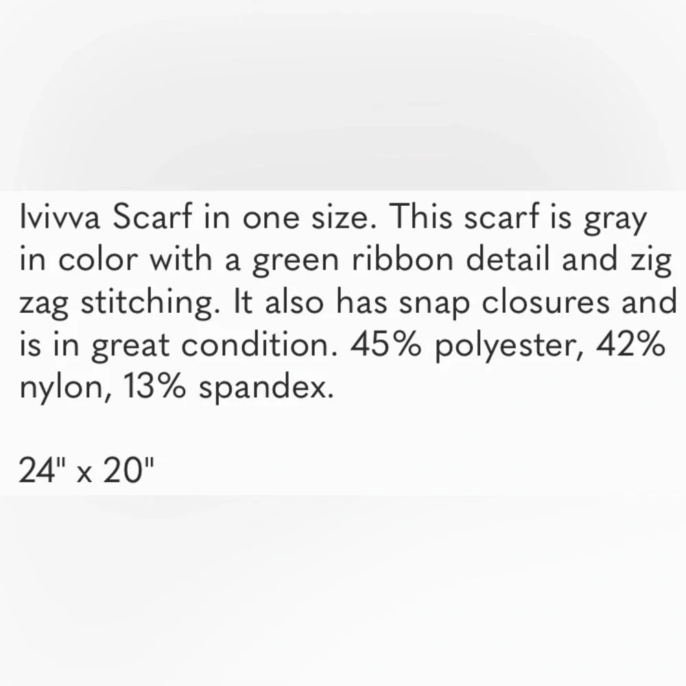 (A4) Ivivva By Lululemon Village Chill Scarf Snap Infinity Gray‎ Green One Size